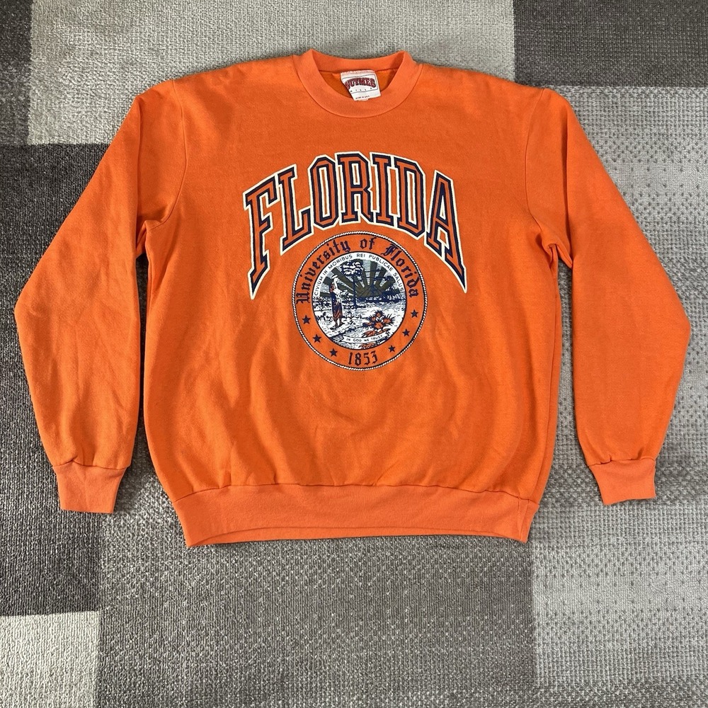 Vintage 90's University Of Florida Gators Crewneck Sweatshirt XL Nutmeg Made USA
